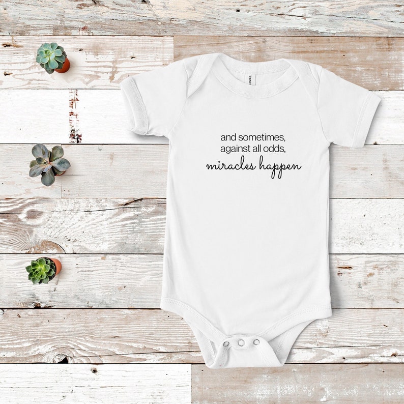 Coming Home Outfit Newborn Sometimes Miracles Happen infertility Onesie\u00ae Baby Shower Gift Rainbow baby New Baby IVF Baby IUI Baby