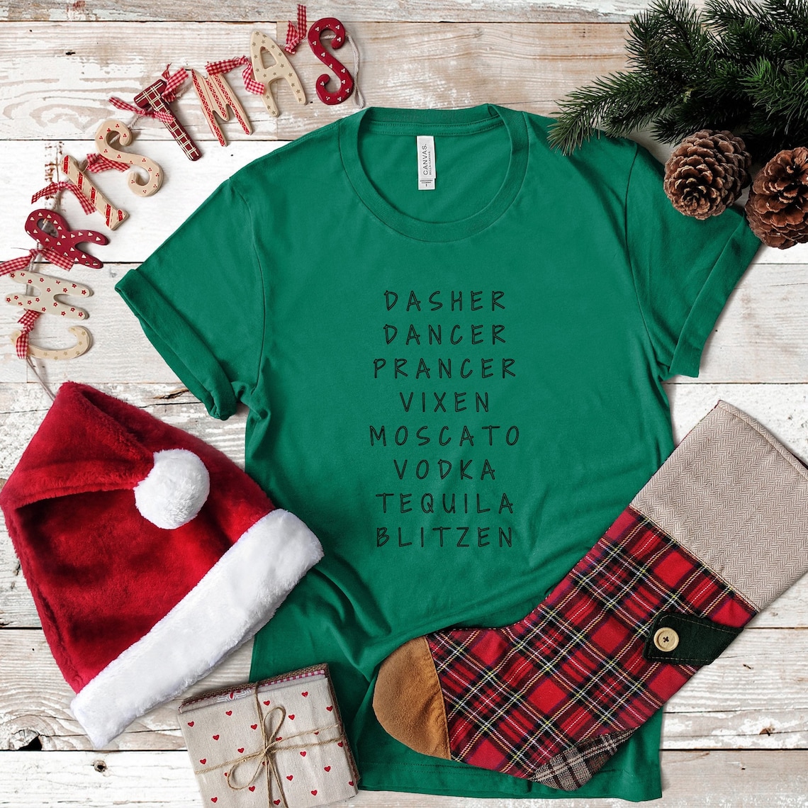 Reindeer Alcohol Shirt Reindeer Alcohol Names Dasher Dancer | Etsy