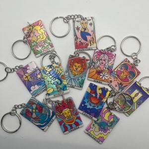 Zodiaque, porte-clés, astrologie, cadeaux, horoscope, bas de Noël, cadeau d'anniversaire pour elle, carte de tarot, constellations, soleil, lune, lever, signe