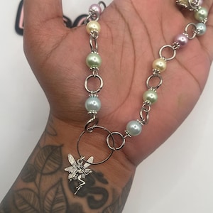 Fairy, Pastel, necklace,Fairycore, Beaded, Gift for, friend, girlfriend, Jewelry, Accessories, choker aesthetic, Fae, Fantasy, faux pearl