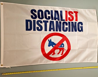 Donald Trump Flag FREE SHIPPING USA Socialist Distancing White Liberals Suck Impeach Biden Harris Blue Desantis Biden Sign Poster 3x5'