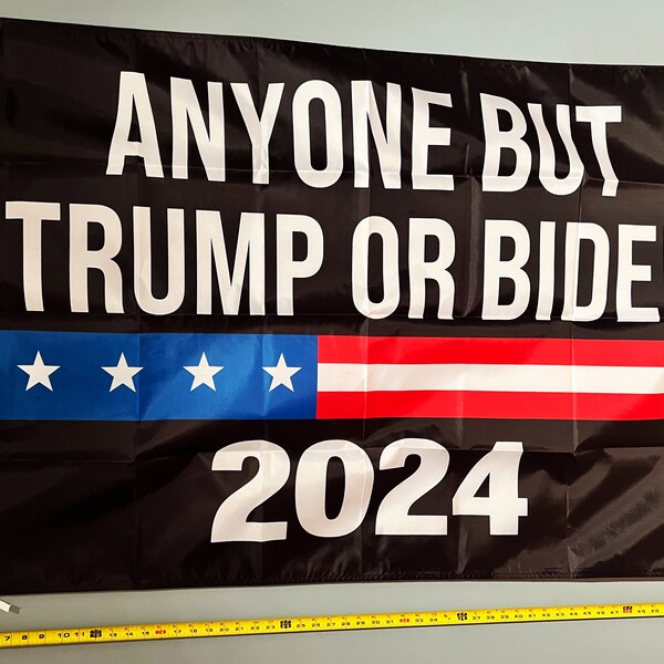 Political Flag FREE SHIPPING Anyone But Trump Or Biden B Political Free Zone I Hate Politics Suck Trump Biden Desantis  Sign Poster 3x5'