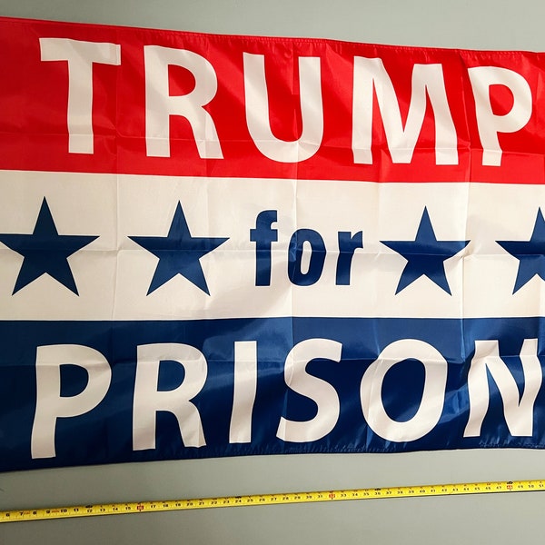 Dump Trump Flag FREE SHIPPING White Harris Trump For Prison Block Trump Biden Democrats Sign Poster 3x5'