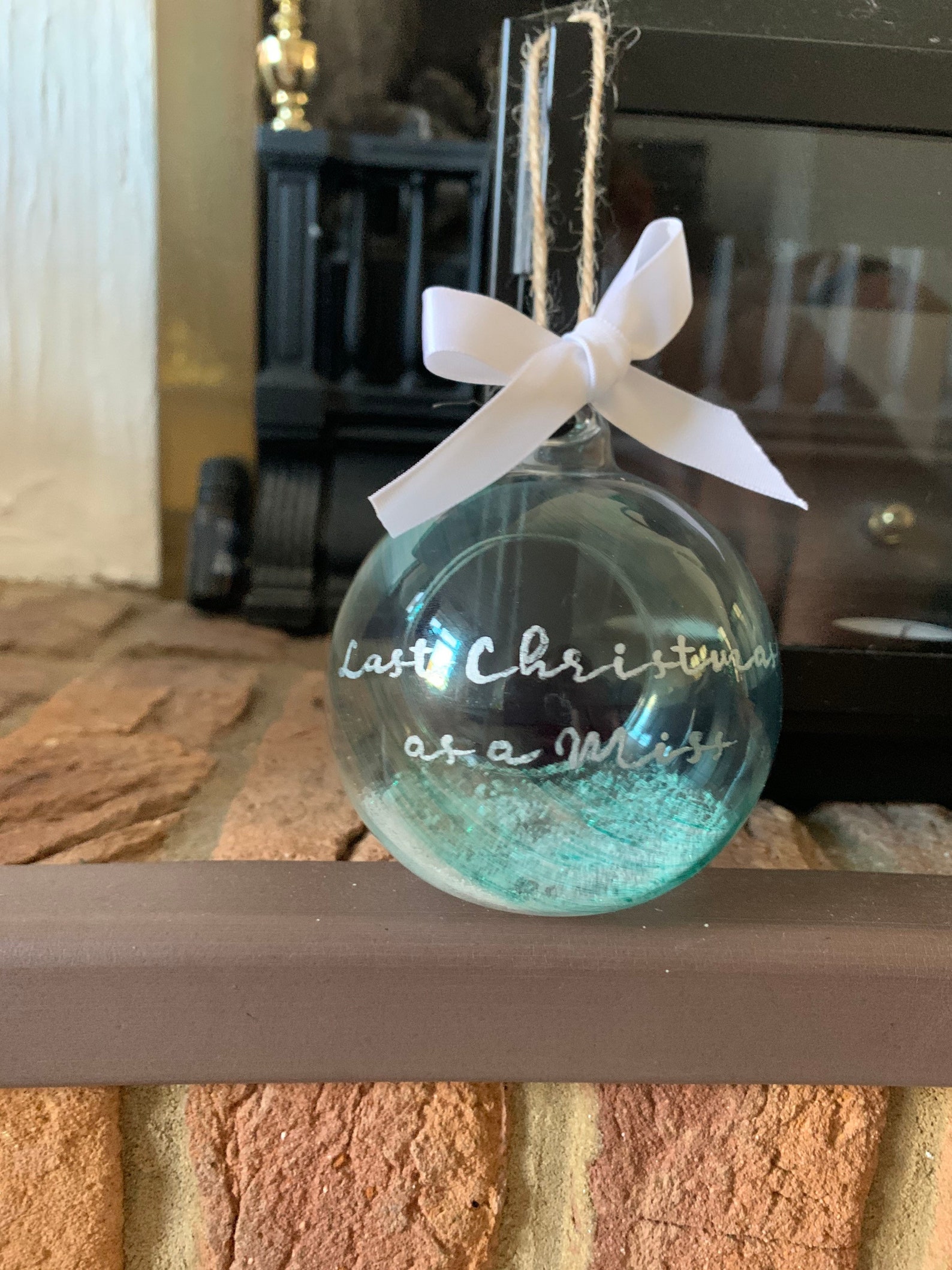 Personalised glass Christmas tree bauble Etsy
