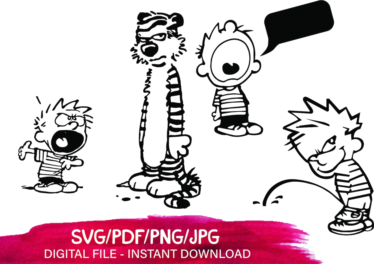 Calvin and hobbes svg Calvin peeing svg Boy peeing svg Digital Etsy