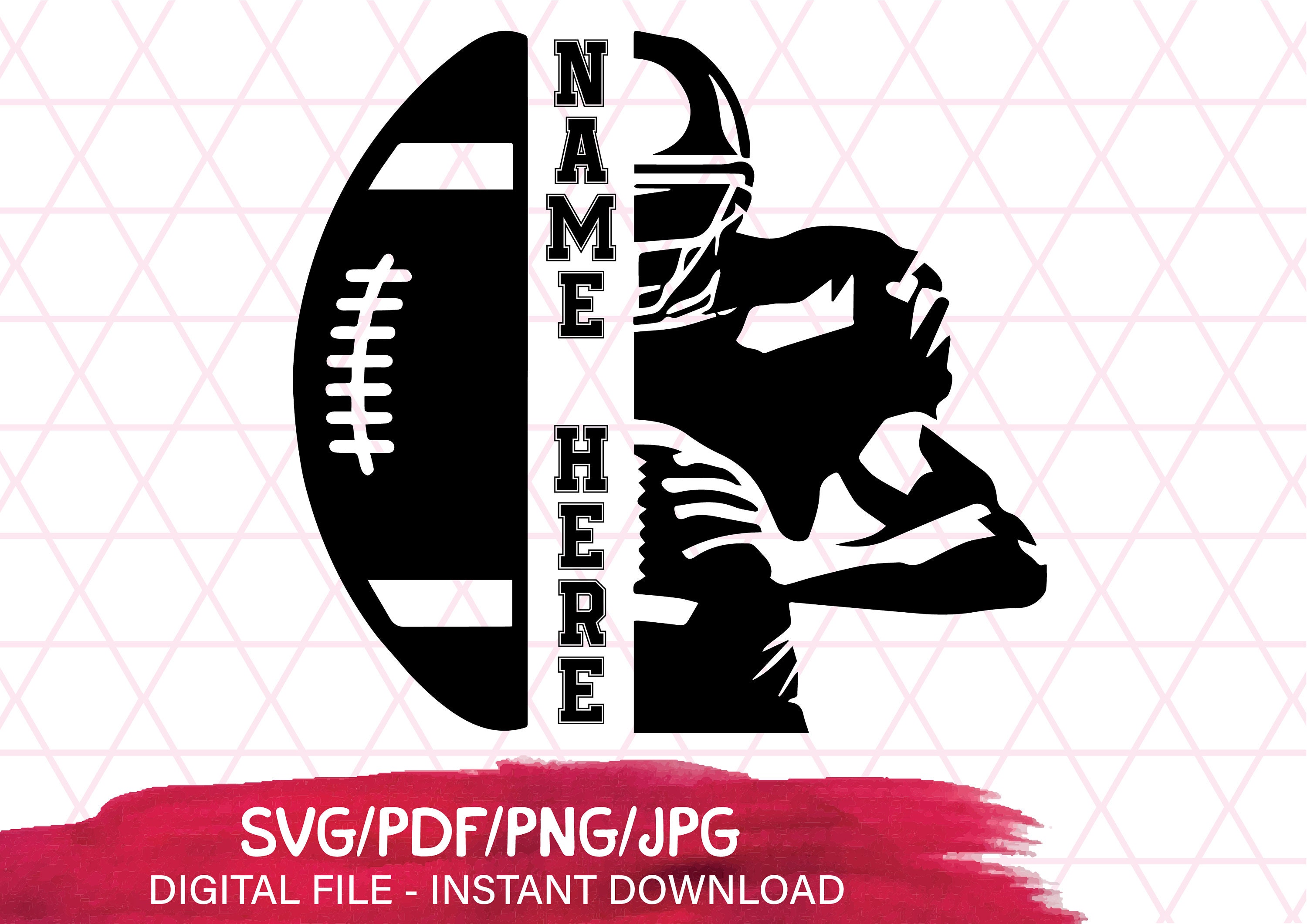 Personalized football svg Half football half player svg Etsy