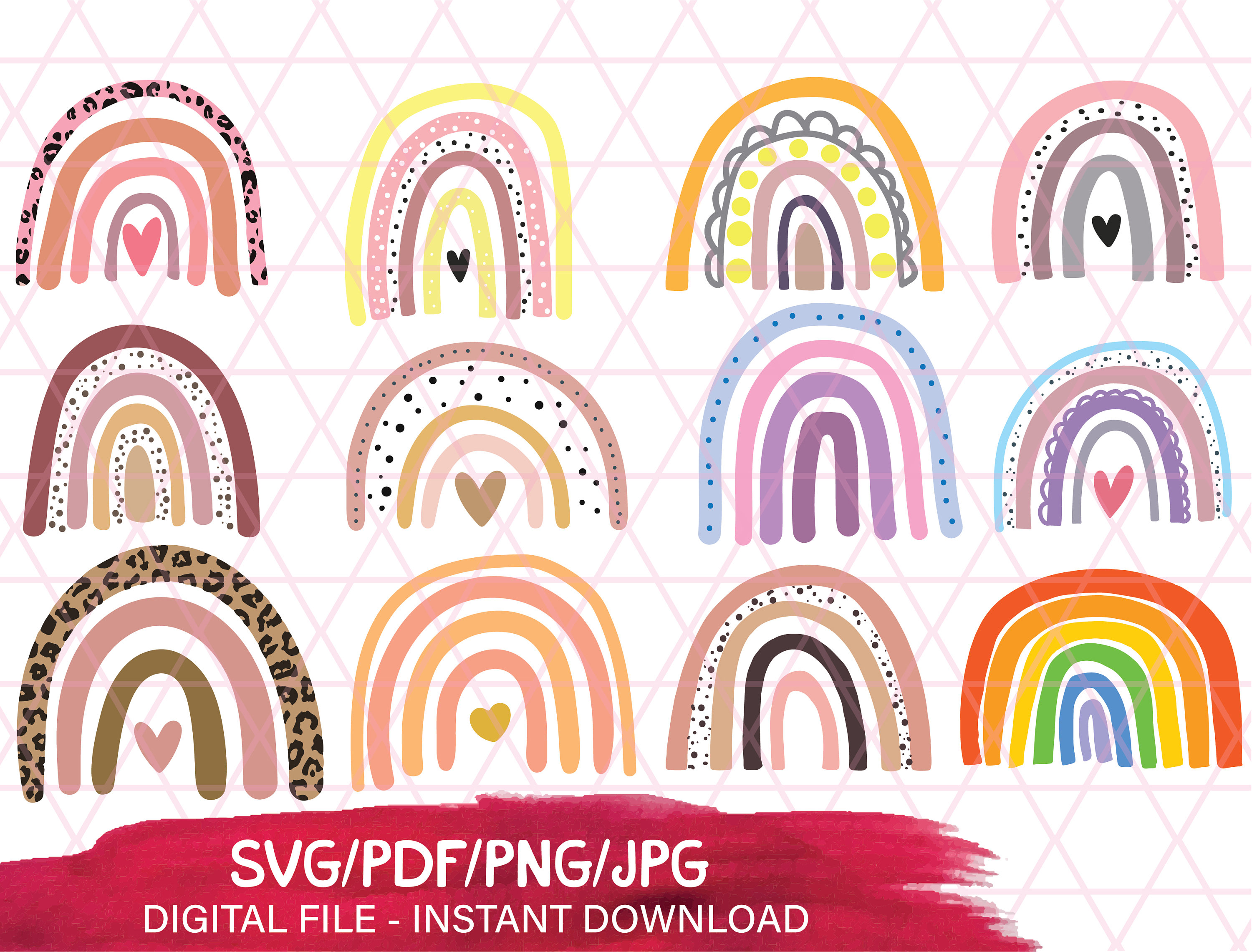 Download Rainbow svg Boho rainbow bundle Rainbow svg design Baby | Etsy
