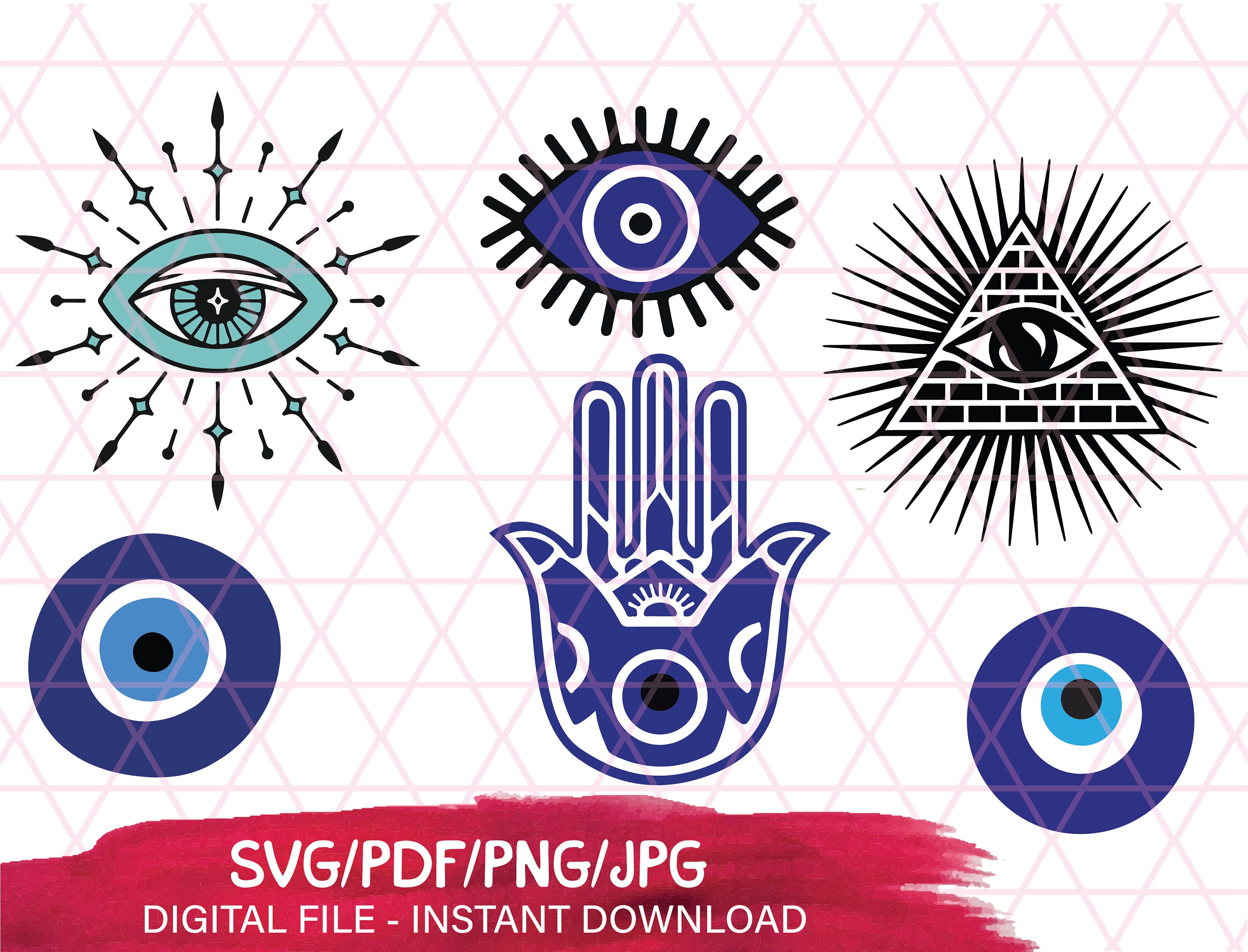 Turkish eye svg Evil eye svg Hamsa symbol svg Digital file Etsy