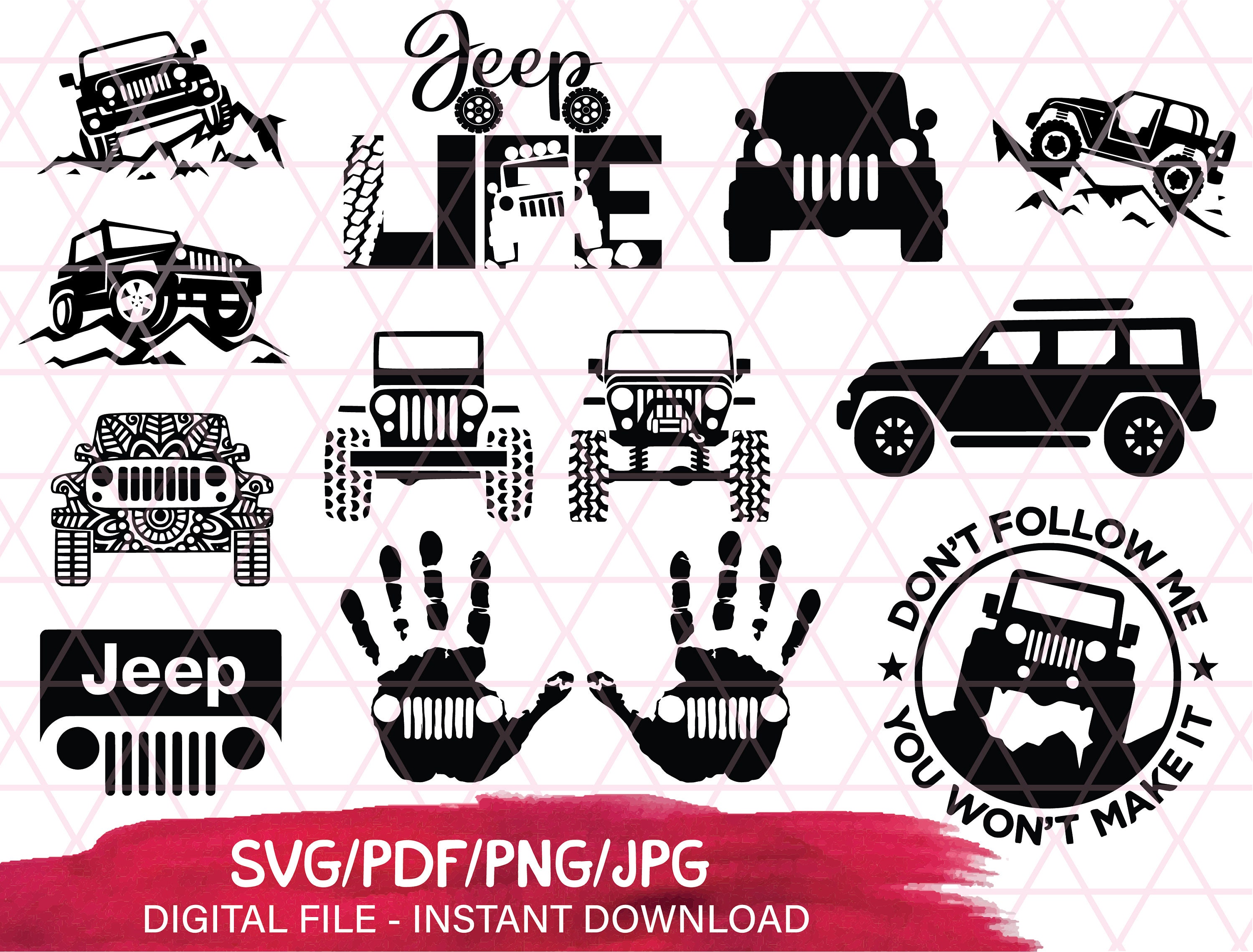 Download Jeep car bundle svg Jeep svg Don't follow me you won't | Etsy