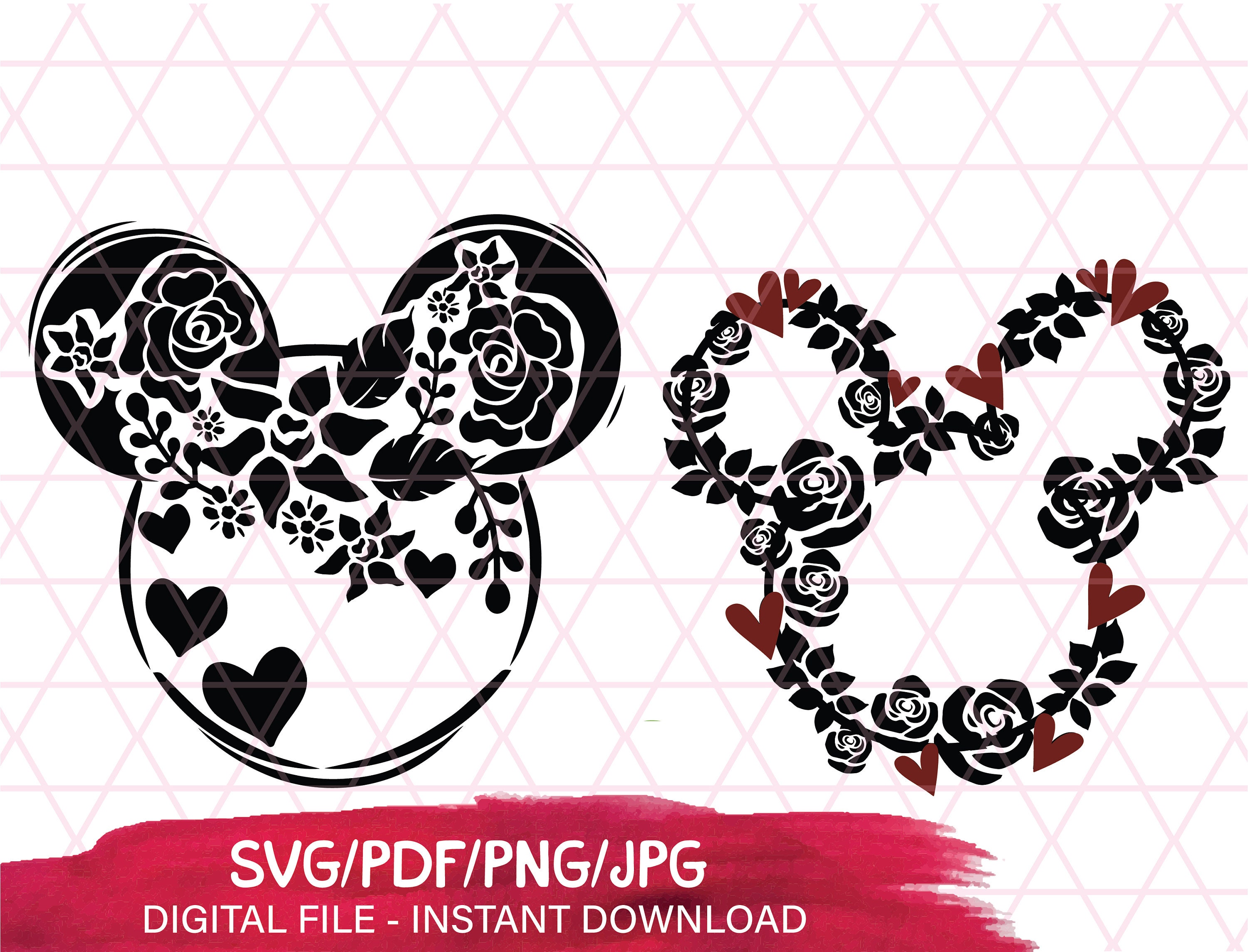 Minnie mouse svg flower Disney minnie floral svg Mickey svg | Etsy