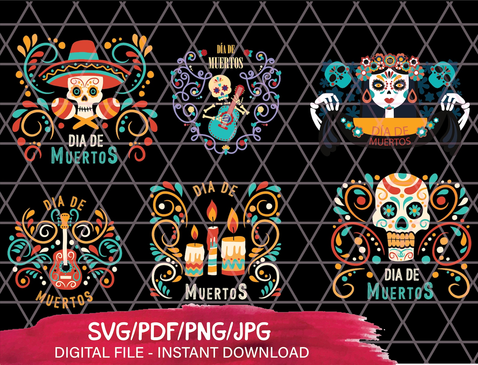 Dia de los muertos svg Day of the dead svg Dia de los svg | Etsy