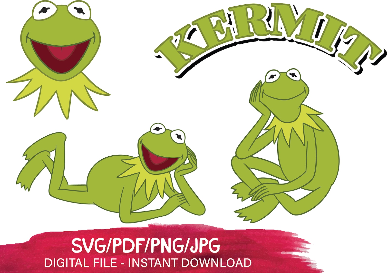 Kermit svg Kermit the frog face svg Vector kermit the frog | Etsy