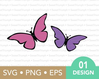 Butterfly Duo • svg, png, eps • Digital Download • Cut file for Cricut, Silhouette