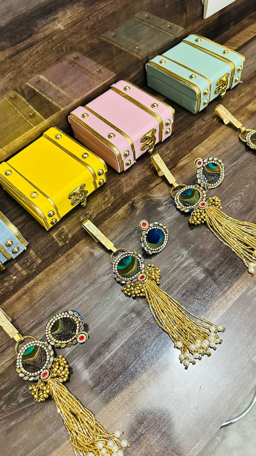 Indian Wedding Gift Box With Morpankh Ring and Key Chain Etsy