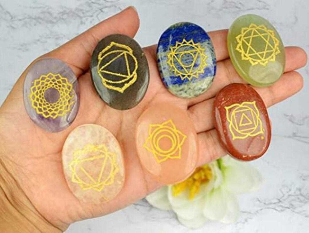 Seven Chakra Gemstone for Reiki Crystal Healing and Meditation With
