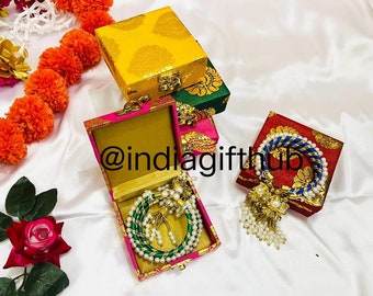 Indian Decorative Box With Open Bangle, Diwali gifts, Indian Gift Box, Indian Bridesmaid box, Return Gift, Wedding Favor, Shagun Box