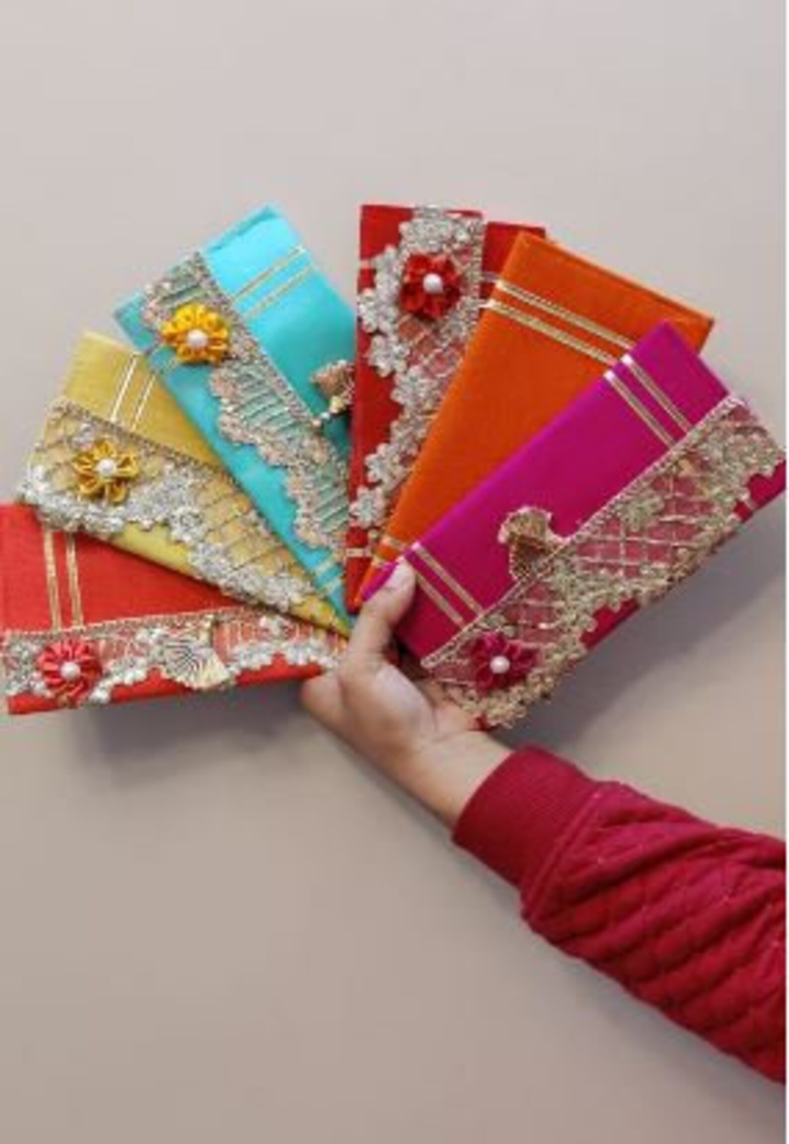 Set 5 Pcs Silk Envelopes Indian Wedding Envelope Wedding Etsy