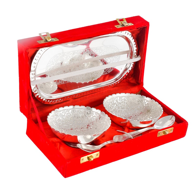 100 Pcs Silver Plated Bowl Set Indian Wedding Gift Etsy