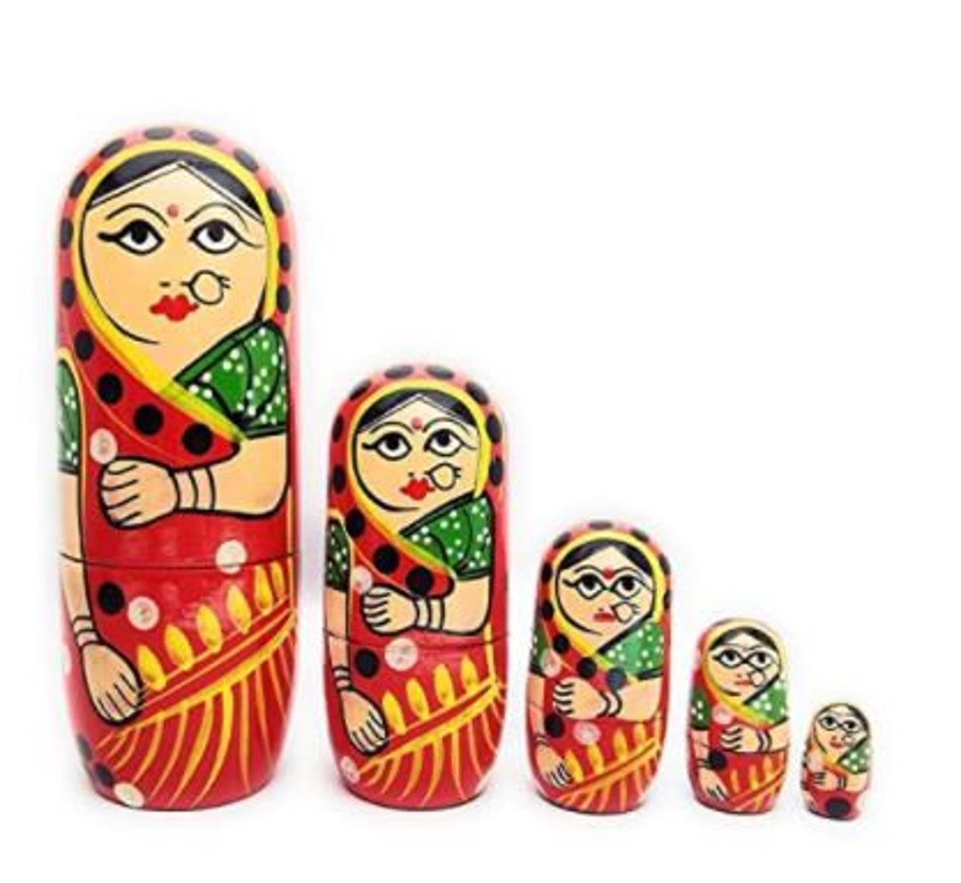 Wooden Doll Miniature Set of 5 Home Decor Indian Handicraft Etsy