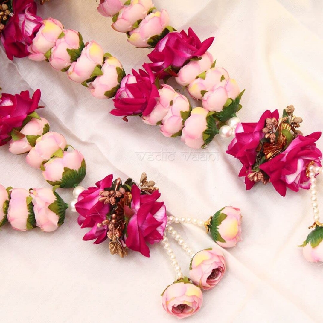 Pack OF 2 Handmade Shubh Vivah Artificial Flowers Mala,gift for Groom