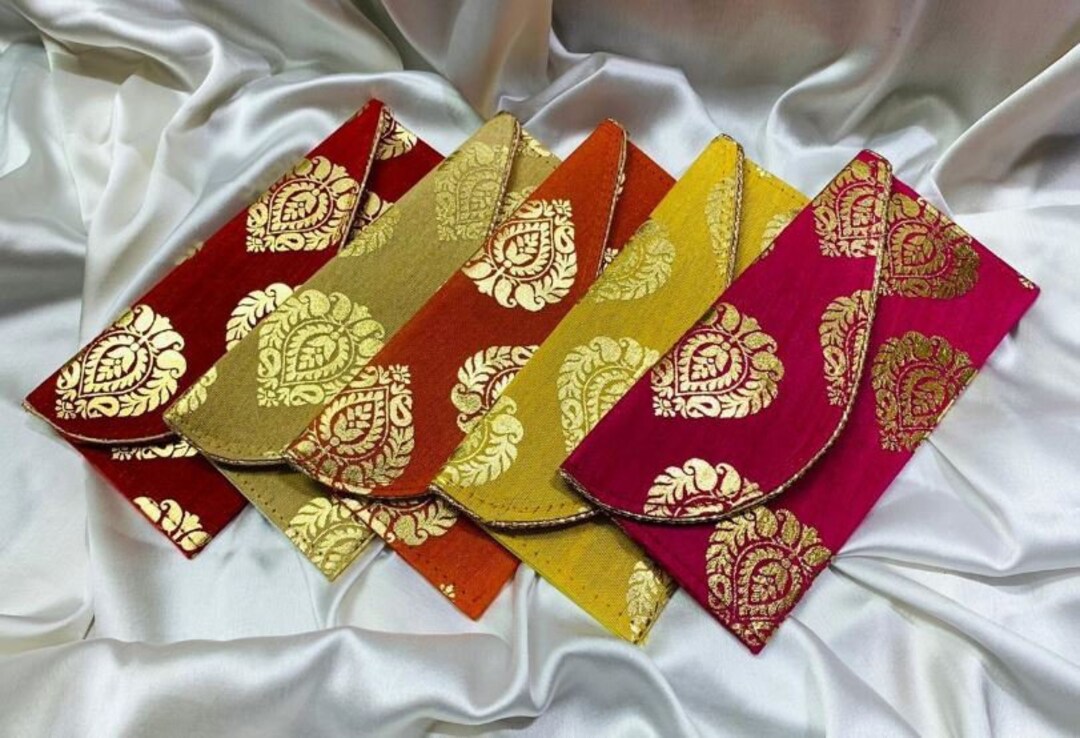 Silk Envelopes, Indian Wedding Envelope, Wedding Favor, Wedding