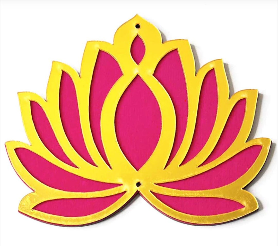 Red Color Velvet & Acrylic Lotus Flower With Matching Tassel Hanging For Decoration Set Of 6 main image 1