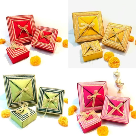 Set of 3 Indian Sweet Boxes Wedding Gift Indian Gift Box Etsy