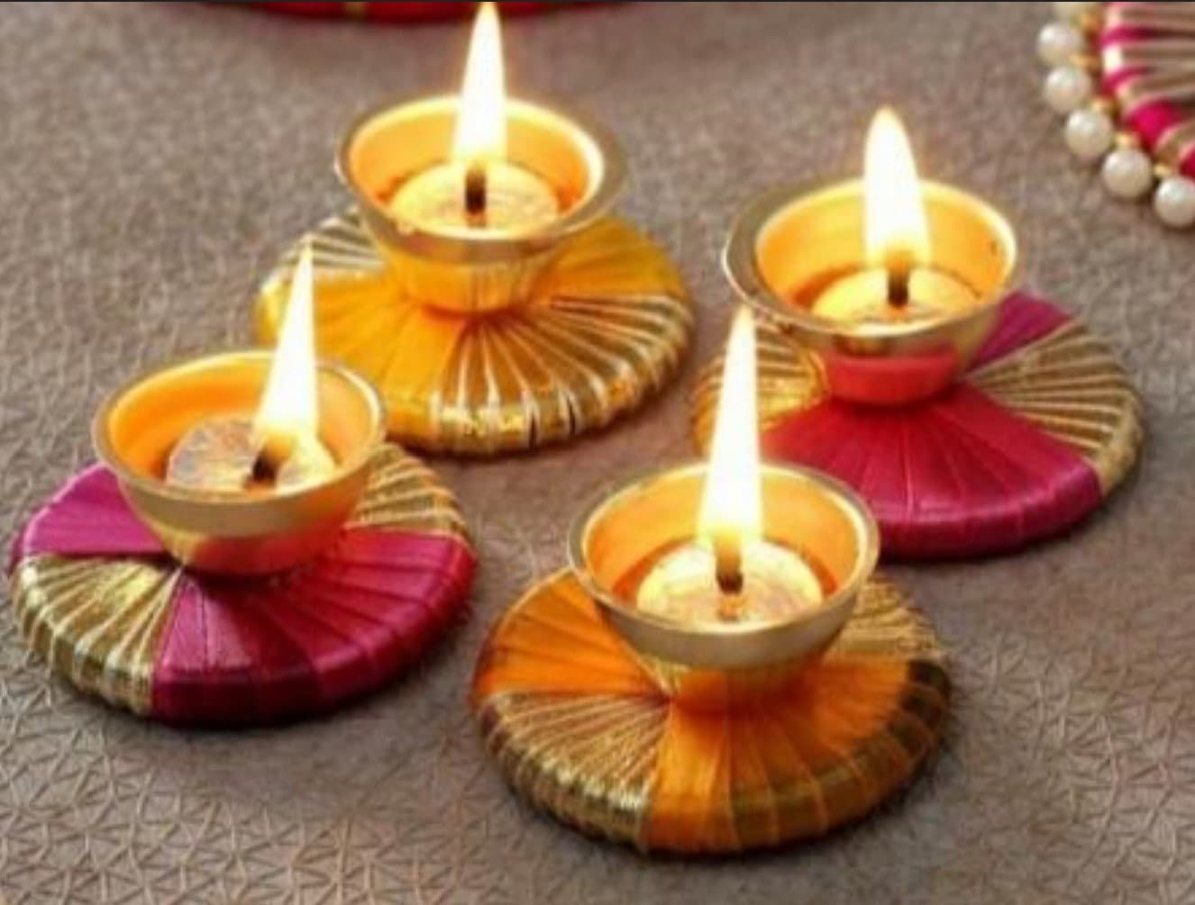 Set of 4 Diyas Diyas for Diwali Colorful Diyas Handmade Etsy
