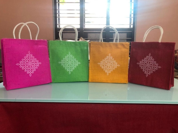Custom Printed Marriage Return Gift Jute Bags, For General, Capacity: 20kg