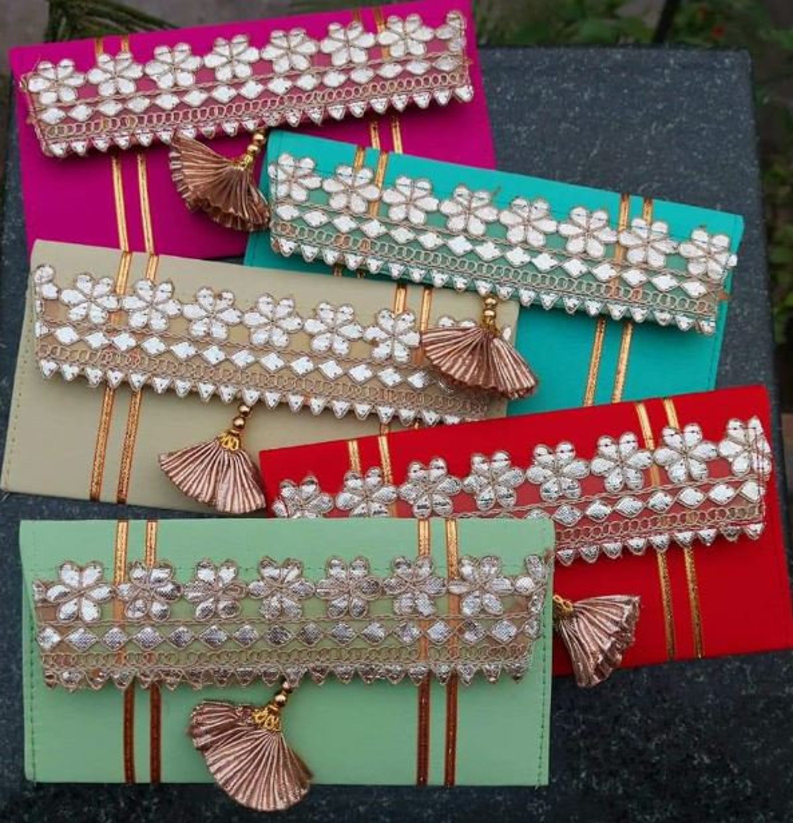 5 Pcs Silk Envelopes Indian Wedding Envelope Wedding favor Etsy