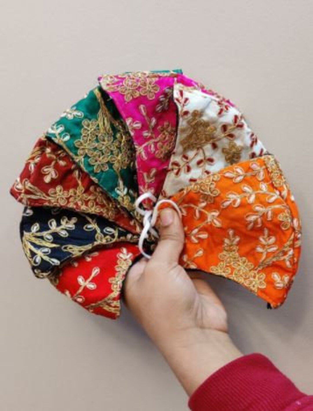 20 Pcs Indian Face Mask, Embroided Face Mask, Bridal Face Mask, Wedding