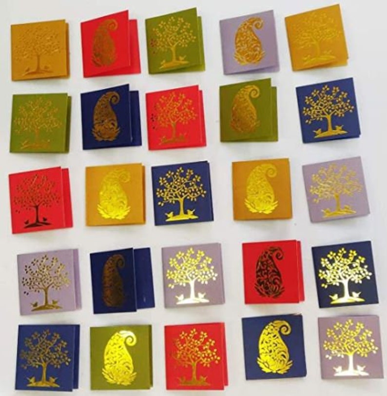 Party Favour Gift Box Tags Traditional Tags Paper Gifts Pack of 50 Paper Small Traditional Print Gift Tag Indian Tags Wedding Gifts