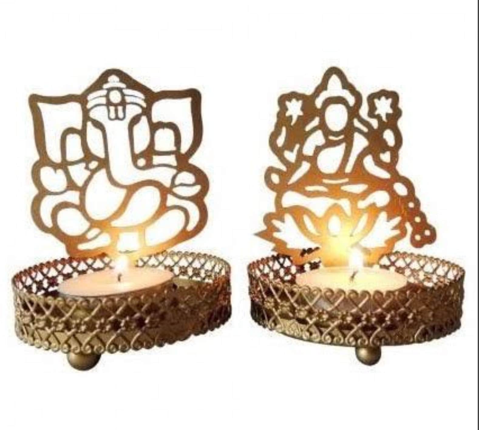 Lakshmi Ganesha Ji Set Idol Tealight Holders Candle Holder Lantern Handmade Shadow Diyas Candle Tealight Holders Pooja Accessories Diwali Gift Home/Office Decor Christmas Gift By INDIAN GIFT HUB. Lakshmi Ganesha Ji Set Idol Tealight Holders Candle Holder Lantern Handmade Shadow Diyas Candle Tealight Holders Pooja Accessories Diwali Gift Home/Office Decor Christmas Gift By INDIAN GIFT HUB.