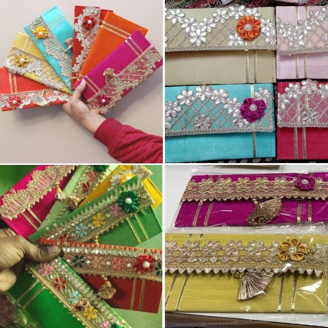 Set 5 Pcs Silk Envelopes Indian Wedding Envelope Wedding Etsy