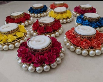 Multi Color Tealight Holders, Valentine Gift, Diyas, Diwali Gift, Home Decor, Floral Candle Holders, Tealight Holder