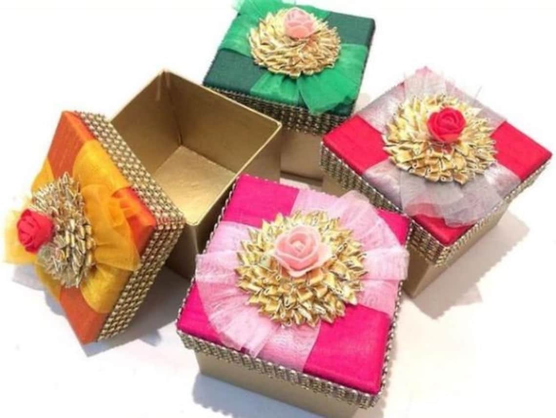Set of 3 Indian Sweet Boxes Wedding Gift Indian Gift Box Etsy