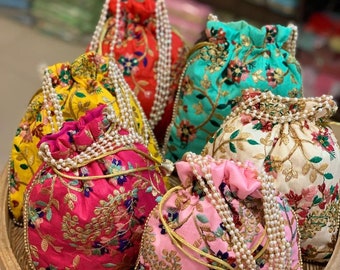 Traditional Indian Potli, Women Handbag, Christmas Gift, Clutch Purse, Wedding Favours, Wholesale Lot, Return Gifts