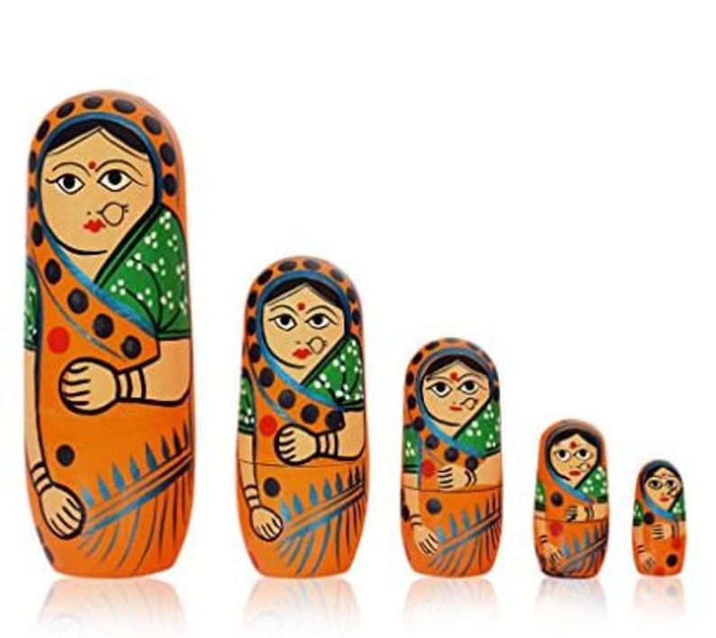 Wooden Doll Miniature Set of 5 Home Decor Indian Handicraft Etsy