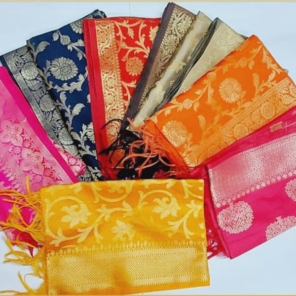 Wholesale Banarasi Silk Dupatta, Art Silk Dupatta Scarves, Indian Jaipuri Heavy Dupatta, Rajasthani Silk Dupatta