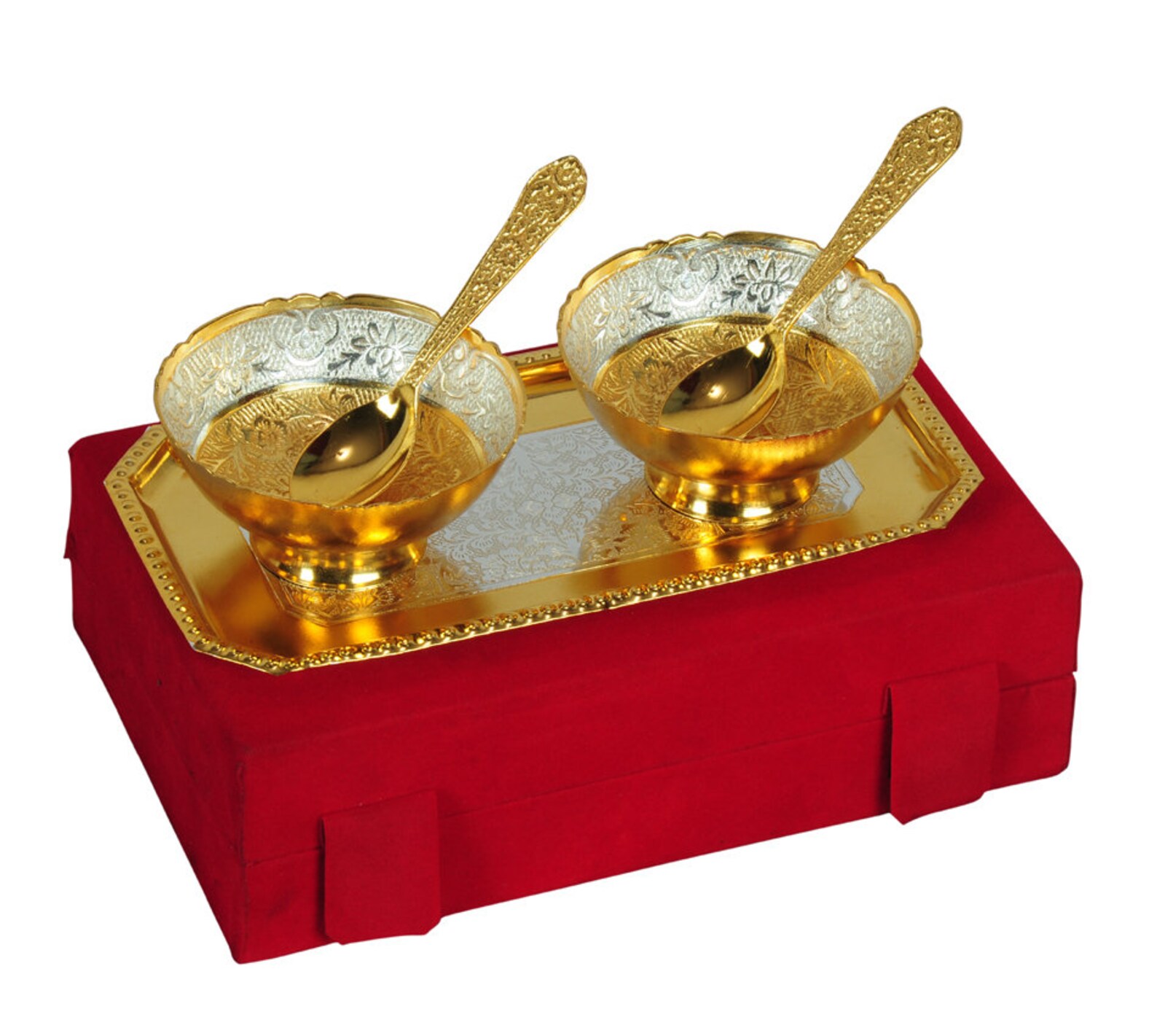 Gold Silver Plated Bowl Set Valentine Gift Home Decorative Etsy