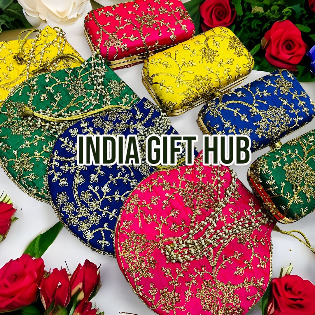 Clutch Bags With Potli Bags, Indian Wedding Gifts, Christmas Gift, Gift