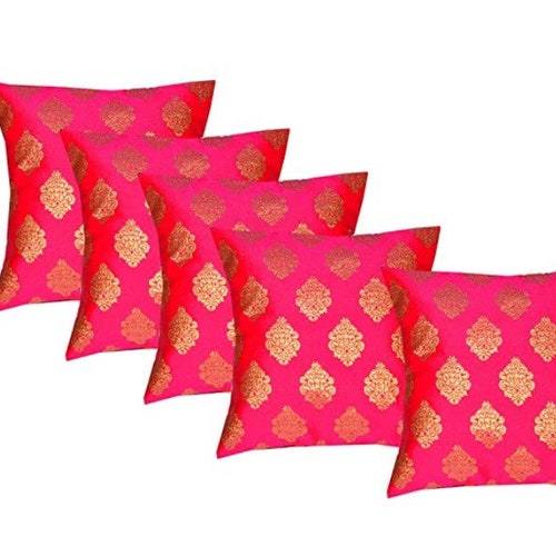 Set of 4 Silk Cushion Covers 16x16 Inches Sofa Cushion Cover Etsy