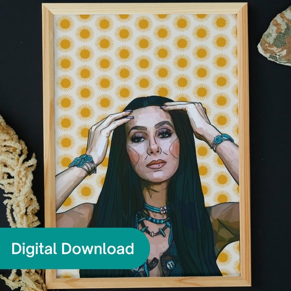 Cher | 70s Fashion | Music Icon | Pop Culture | PRINTABLE Digital Download Wall Art