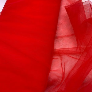 Poppy RED polyester tulle for tutu skirts, girls dresses, women’s skirts, brides, class A quality- SOLD by the YARD