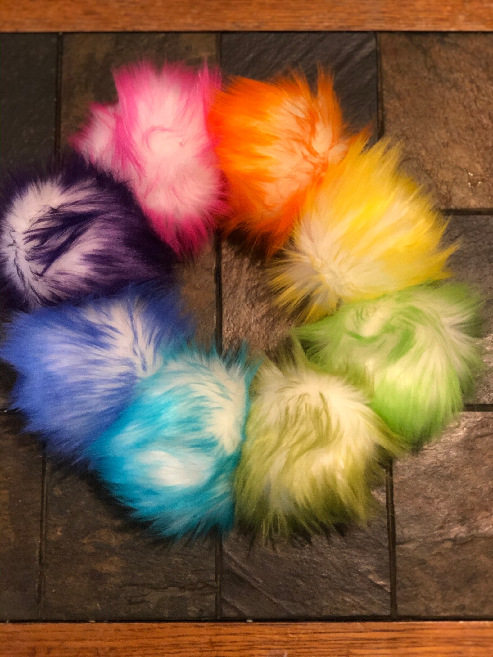 Set of 8 6inch faux fur Pom Poms for handmade hats Etsy