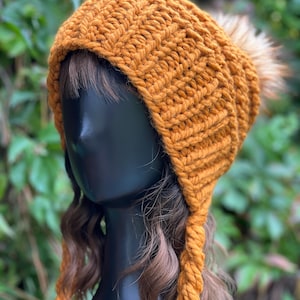Handmade Knit Bonnet Beanie