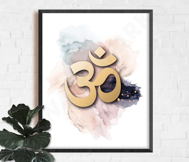 Set of 3 prints Modern Ganesh, Om & Candle Wall Art, Shiva, Hindu art print, New home, Yoga, Diwali or Birthday gift, Spiritual wallart image 4