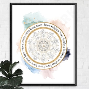 Premium Vector  Calligraphy krishna mantra chants hindu mantra