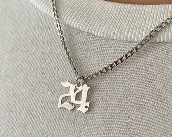 925 Silber Sport Nummer Halskette, Alte Englische Nummer Jahreskette, Benutzerdefinierte Glücksanhänger, Geschenk für Ihn, personalisierter Schmuck