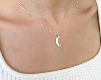 Dainty Crescent Moon Necklace Gold Moon 